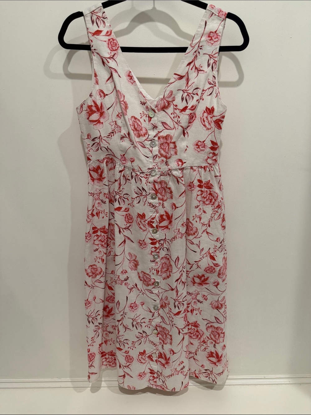 Cynthia Rowley White Sundress with Red Floral Print